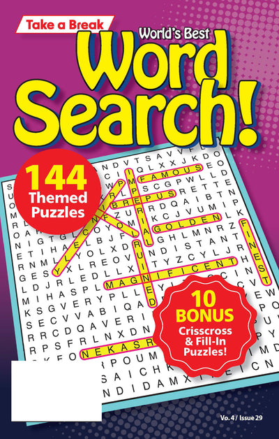 Worlds Best Word Search - 144 Themed Puzzles Plus 10 Bonus Crisscross & Fill-In Puzzles Vo 4 Issue 29 - Magazine Shop US