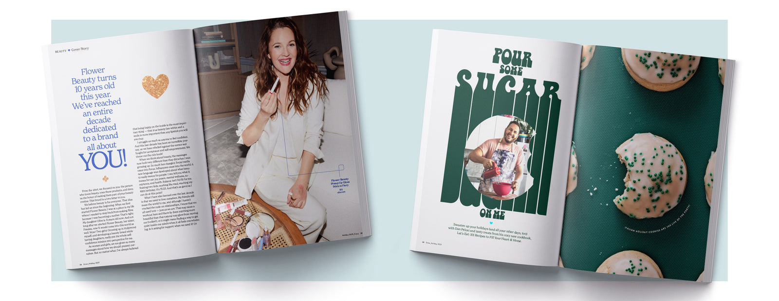 DREW Barrymore Magazine - Celebrate! Winter 2023: Pro Party Planning Tips & Tricks, Gift Guide, Recipes, Holiday Must-Haves, Festive Makeup, Playlist, Boost Mood, De-Stress, Astrology & 2024 Travel!