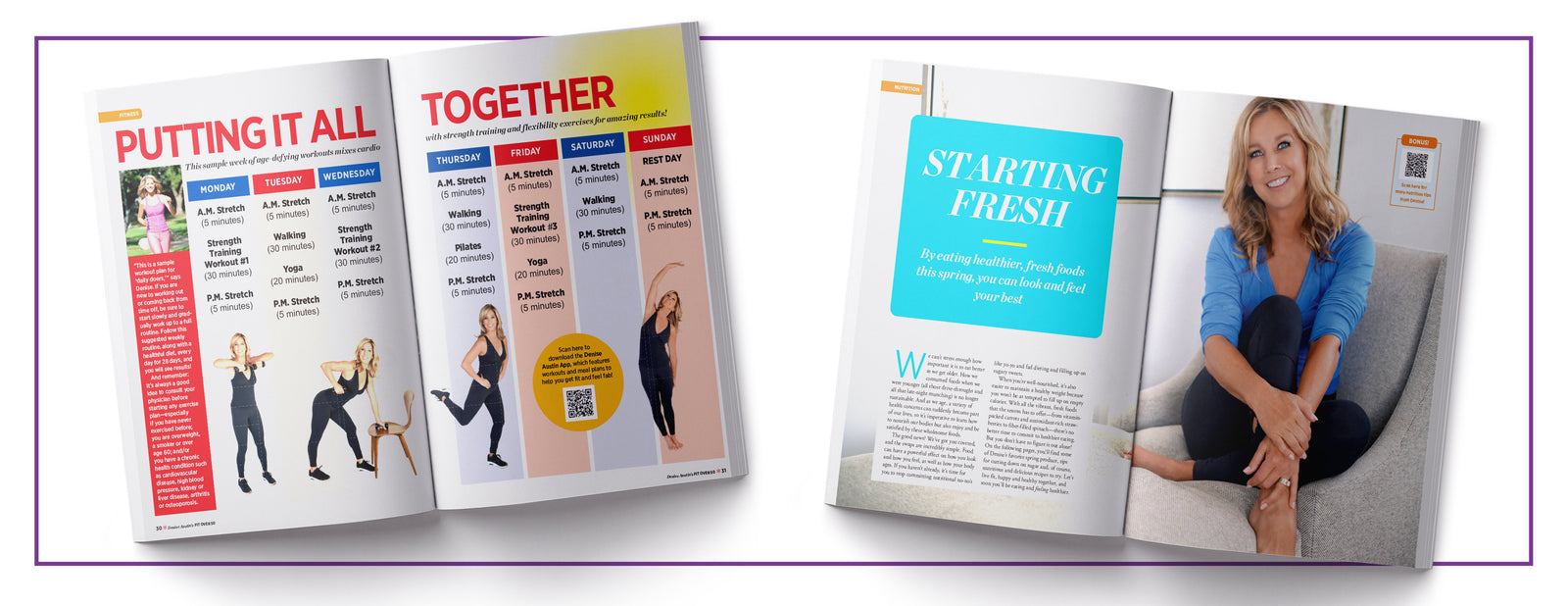 Denise Austin's Fit Over 50 - Spring 2024: 7-Day Meal Plan, 45 Toning Exercises, Supercharge Metabolism, Guide To End Sag, Quick Mood Boosters, Get More Sleep, Slash Sugar, Vitamins, Recipes & More!