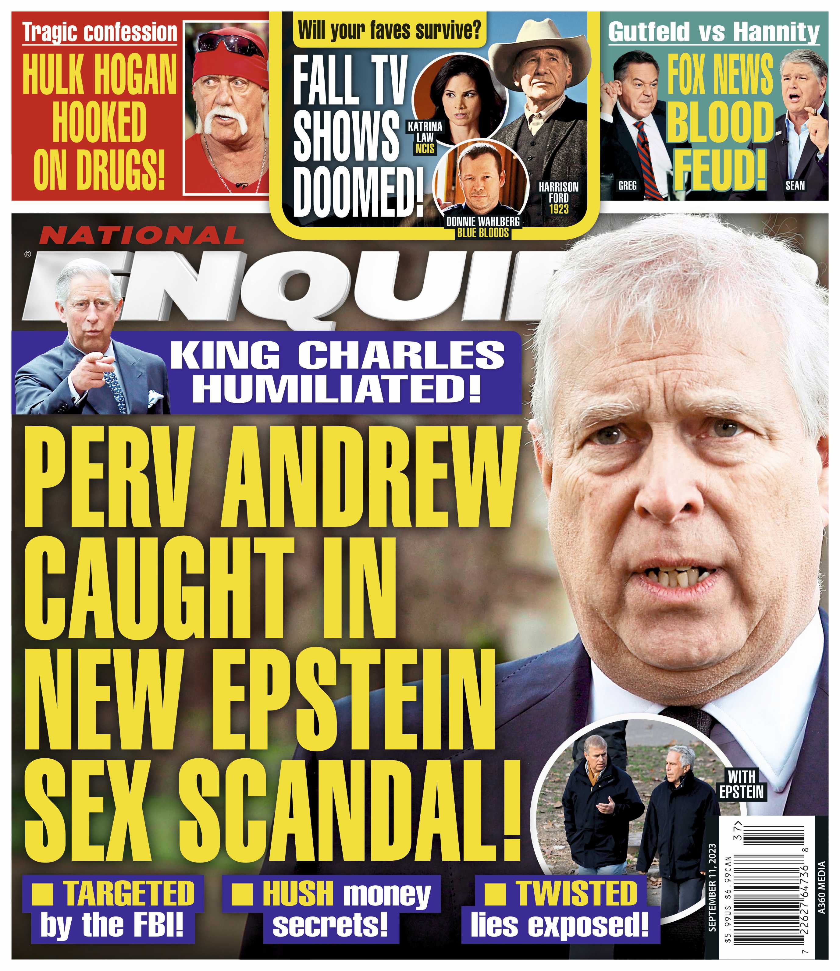 National ENQUIRER - 09.11.23 Perv Prince Andrew Caught in New Epstein –  Magazine Shop US