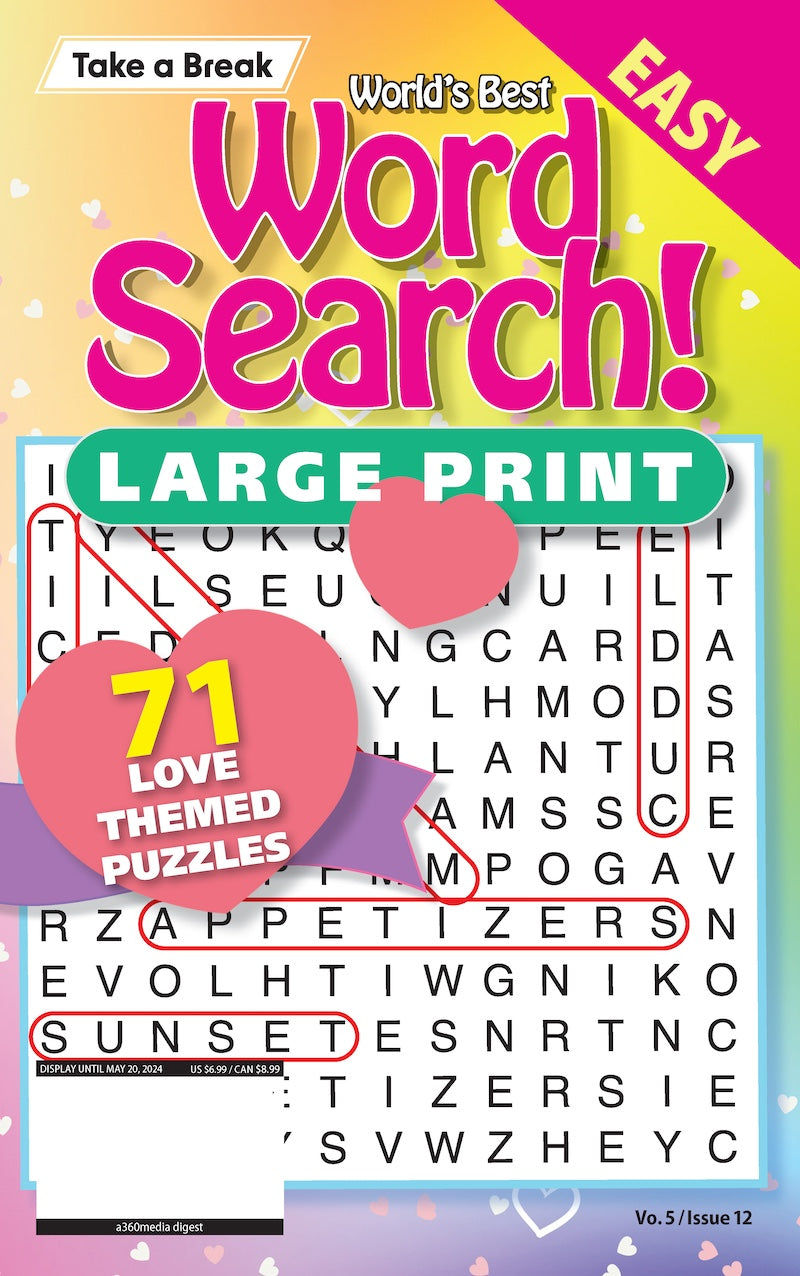 World's Best Word Search Large Print Vol. 5 Issue 12 71 Love Themed