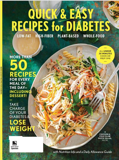 Quick and Easy Recipes for Diabetes - 50 Recipes For Every Meal Of The Day, All Under 30 Minutes + Dessert, Low-Fat, High-Fiber, Plant-Based, Whole-Food + Nutrition Info & Daily Allowance Guide - Magazine Shop US