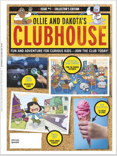 Ollie and Dakota's Clubhouse - Fun & Adventure For Curious Kids: Puzzles, Challenges, Jokes, Riddles, Super-Short Stories, Reviews of This Season's Movies, TV, Video Games, & Books! - Magazine Shop US