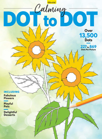 Blissful - Calming Dot to Dot - Including Fabulous Flowers: Connect the Dots To Create The Picture, Then Color the Coloring Book - Magazine Shop US