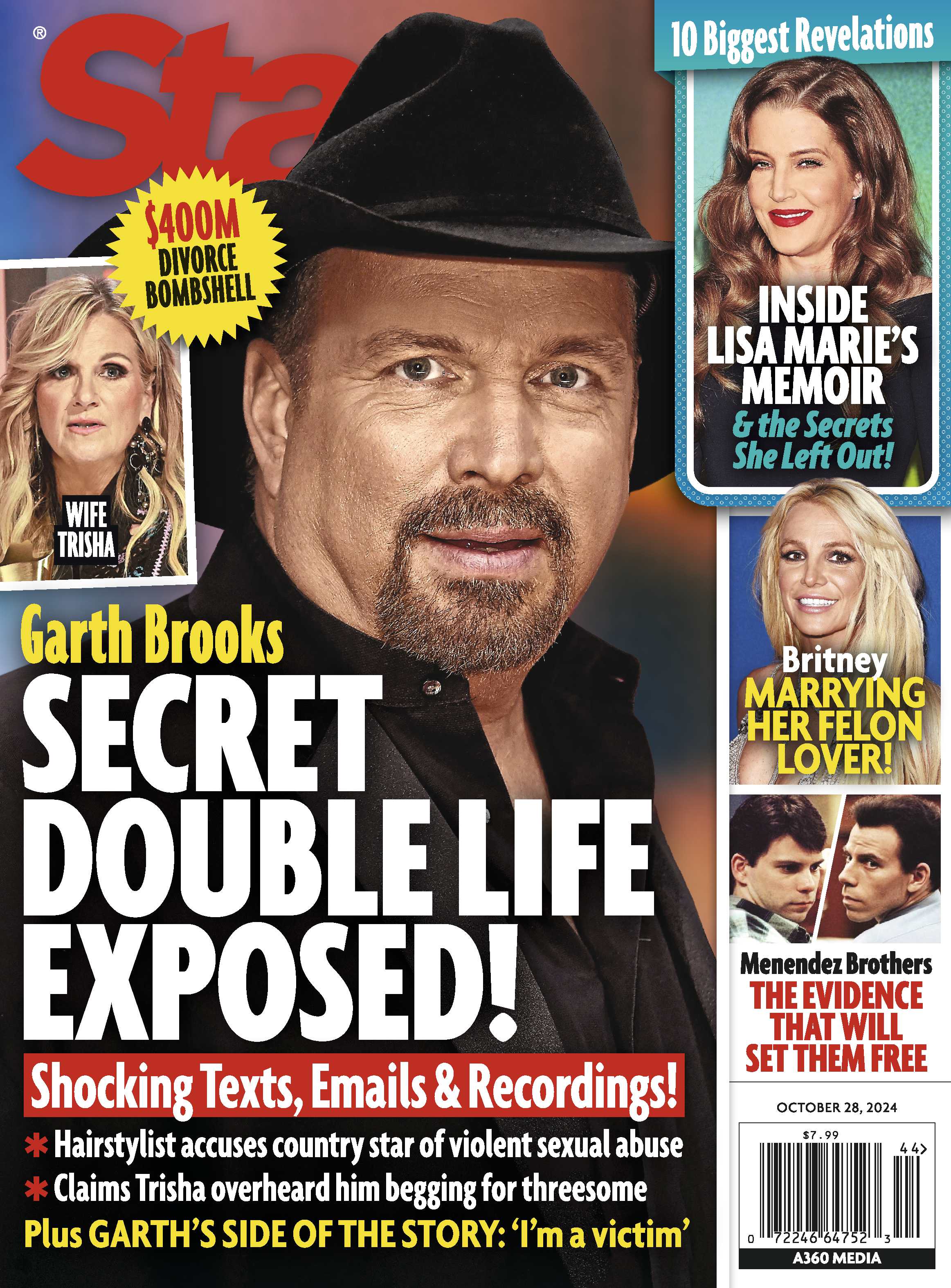 Star 10.28.24 Garth Brooks Secret Double Life Exposed! Magazine Shop US