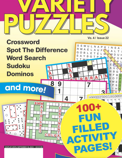 Variety Puzzles Volume 4/Issue 22- 100+ fun filled activity pages including Crossword, Spot The Difference, Word Search, Sudoku, Dominos & more! - Magazine Shop US