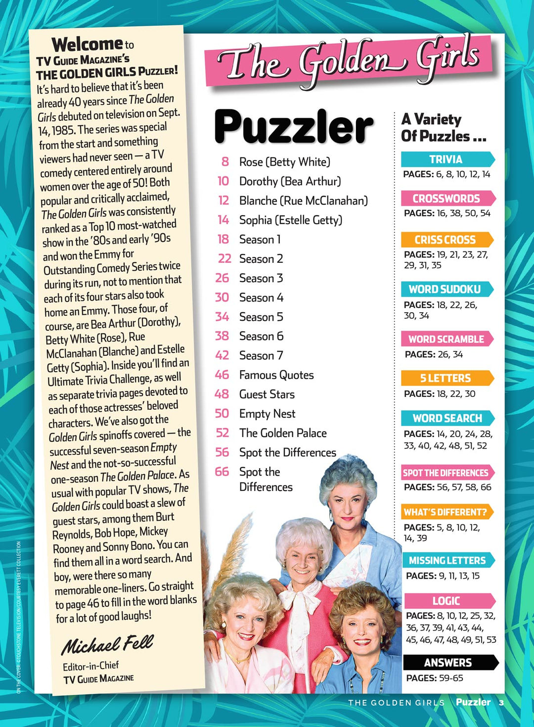 Tv guide - the golden girls puzzler: celebrate the 40th anniversary, f –  magazine shop us