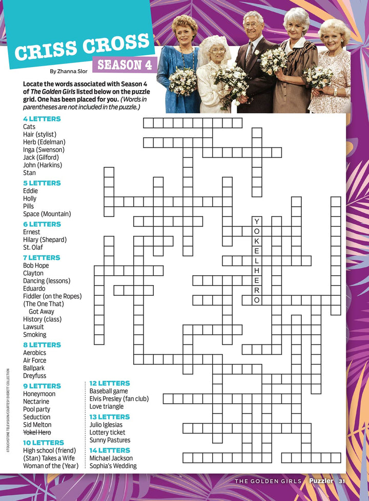 Tv guide - the golden girls puzzler: celebrate the 40th anniversary, fun  games packed with crosswords, trivia, word sudoku, missing letters, spot  the ...