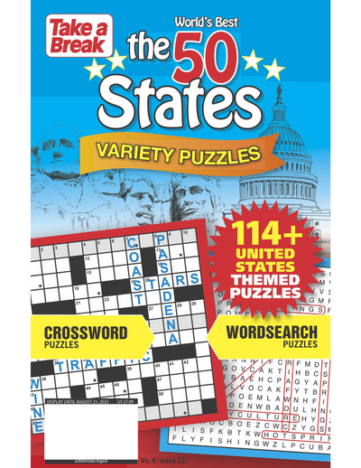 World's Best Variety Puzzles 'The 50 States' - 114+ United States Themed Puzzles - Magazine Shop US