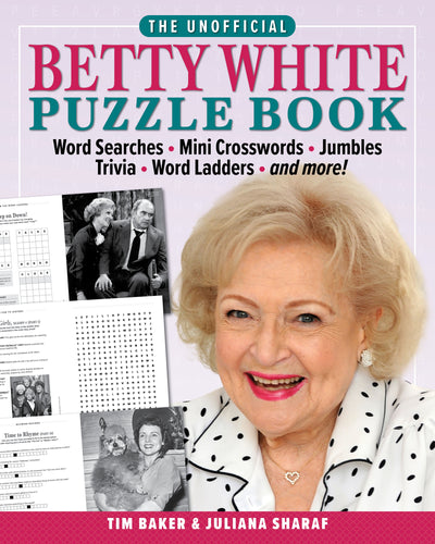 Betty White Puzzle Book - Word Searches, Mini Crosswords, Jumbles, Trivia, Word Ladders and more - Magazine Shop US