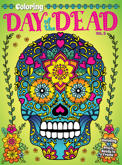 Day of the Dead Coloring Book - 47 Prints That Are Ready to Frame Vol. 6 - Magazine Shop US