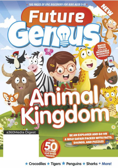 Future Genius - Animal Kingdom: Over 50 Activities & Brain Teasers: Watch Videos, Interactive Experiences, Go On a Wild Safari Packed with Facts, From Elephants to Mice - Magazine Shop US