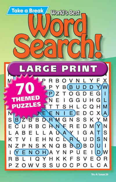 World's Best Word Search Large Print Vo. 4 / Issue 26 Includes 70 Themed Puzzles! - Magazine Shop US