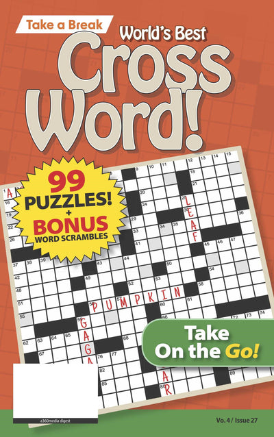 World's Best Cross Word! Vo. 4 / Issue 27 - Take on The Go! 99 Puzzles & Bonus Word Scrambles! - Magazine Shop US