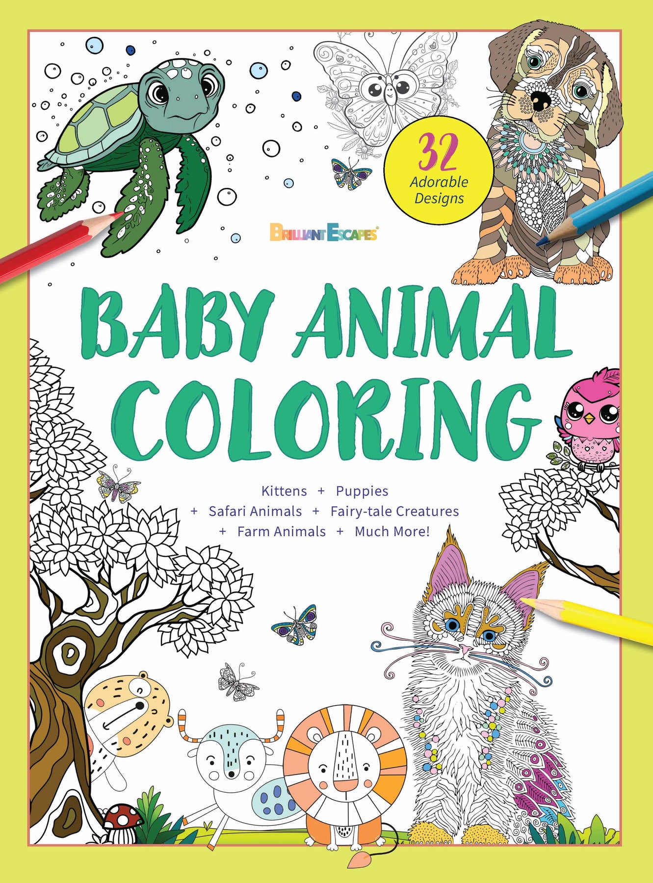 Brilliant Escapes - Baby Animal Coloring Book: 32 Adorable Intricate D –  Magazine Shop US