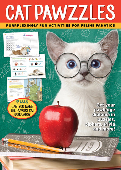 Cat Pawzzles - Get Your Pawledge Diploma in Puzzles V3 (Digest Size) Containing Crossword, Ciphers, Rebuses, Trivia For The Cat Lover! - Magazine Shop US
