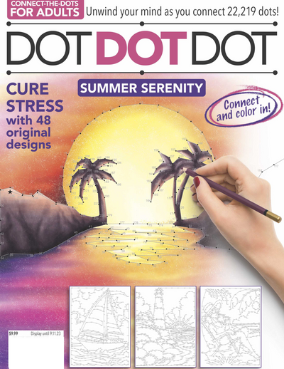 Dot Dot Dot - Summer Serenity Adult Coloring Book: 48 Original Designs Unwind connecting 22,219 dots! - Magazine Shop US