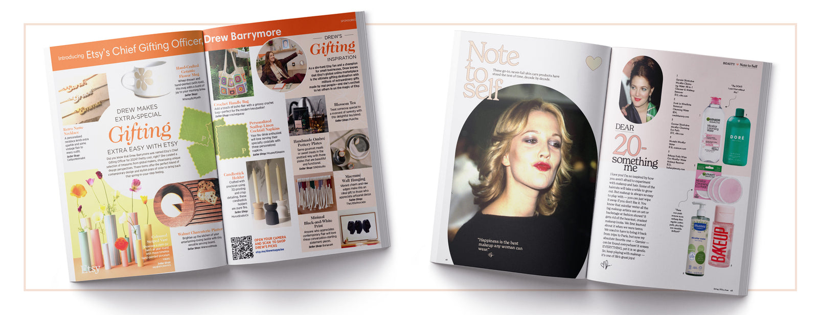 DREW Barrymore Magazine - Spring 2024 Issue: 78 Spring Finds, Design, Decor, Beauty, Travel, Food, Cookbook Club, Advice, Q&A, Show Guests, Oprah Winfrey, Anne Hathaway, Megan Fox & Natalie Portman!