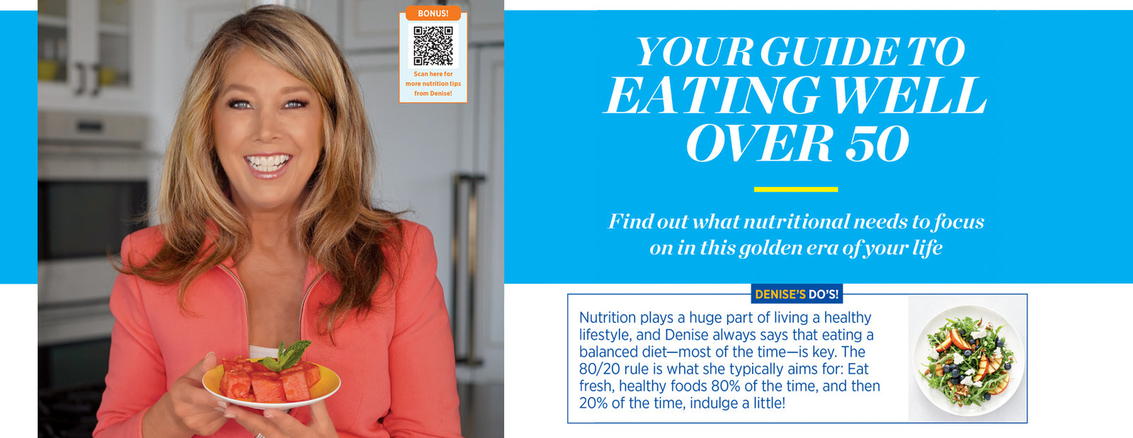 Denise Austin's Fit Over 50 - Summer 2024: Beach Body Issue, Strength, Cardio & Outdoor Workouts, 24 Backyard Nutritious Recipes, Banish Bloat, Natural Makeup, Denise's Beach Bag, Hormones & More!