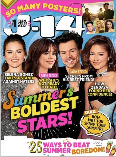 J-14 - Summers Boldest Stars Selena Gomez Jenna Ortega Harry Styles Zendaya - Magazine Shop US