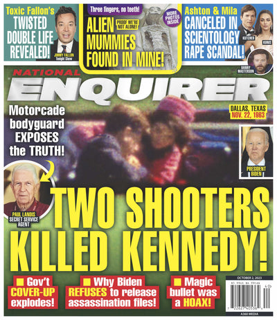 National ENQUIRER - 10.02.23 Two Shooters Killed Kennedy - Magazine Shop US