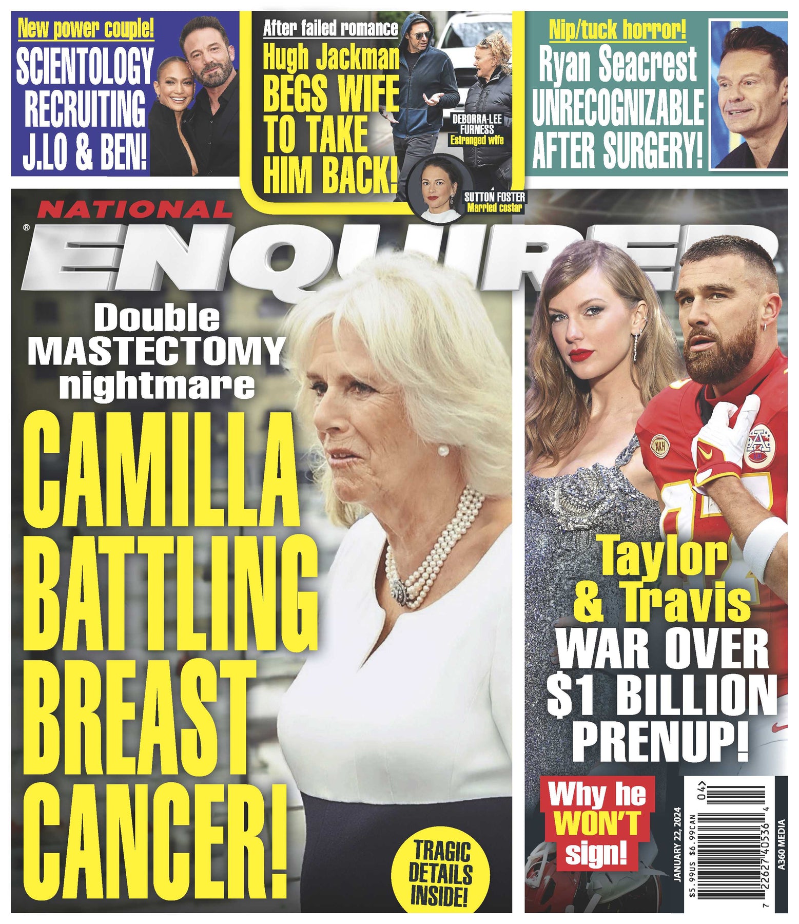 National ENQUIRER 01.22.24 Queen Camilla Battling Breat Cancer