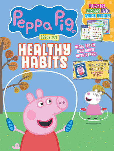 Peppa Pig - Issue 21 Healthy Habits: Child's Interactive Guide To Swimming, Growing, Exercising, Puzzles, Mazes, Stories, Kiddie Workouts, Wellness, Fruit Adventures: Apples, Oranges, Bananas & More! - Magazine Shop US