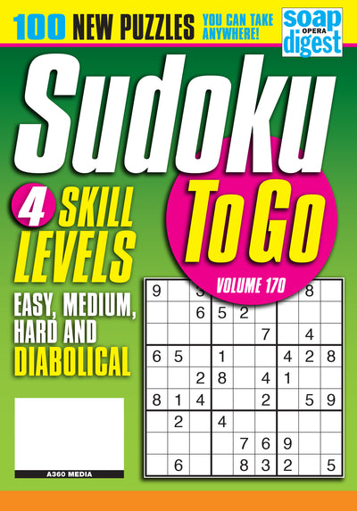 Sudoku to Go - Sudoku to Go Volume 170 Contains 100 New Puzzles Across 4 Skill Levels: Easy, Medium Hard & Diabolical Created by Soap Opera Digest - Magazine Shop US