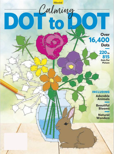 Calming Dot to Dot- Over 16,400 Dots To Connect That Create An Adult Coloring Book: Including Adorable Animals, Beautiful Blooms and NAytutral Wonders - Magazine Shop US