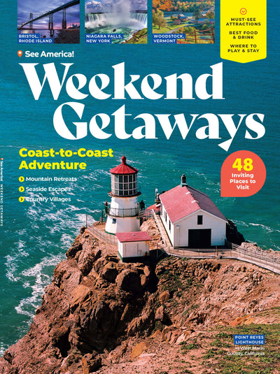 See America - Weekend Getaways: A Coast To Coast Adventure, 48 Places To Visit, Must See Attractions, Best Food & Drinks, Where To Play & Stay, From Bristol Rhode Island, to Woodstock Vermont & More! - Magazine Shop US