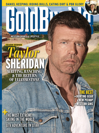 Gold Buckle - Taylor Sheridan Writing, Ranching and the Return of Yellowstone - Magazine Shop US