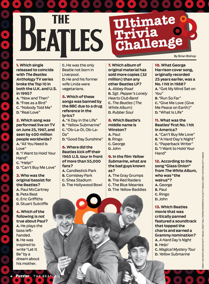 TV Guide Puzzler - The Beatles: Dive Into A World Of Trivia, Solve Cro ...