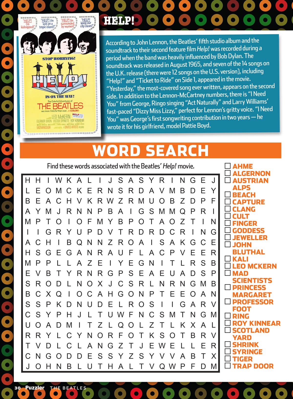 TV Guide Puzzler - The Beatles: Dive Into A World Of Trivia, Solve