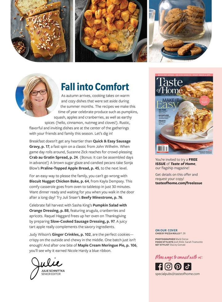 Fall Cooking Magazine Taste Of Home - Fall Recipes: 105 Quick & Easy Comfort Foods, Game-Day ...