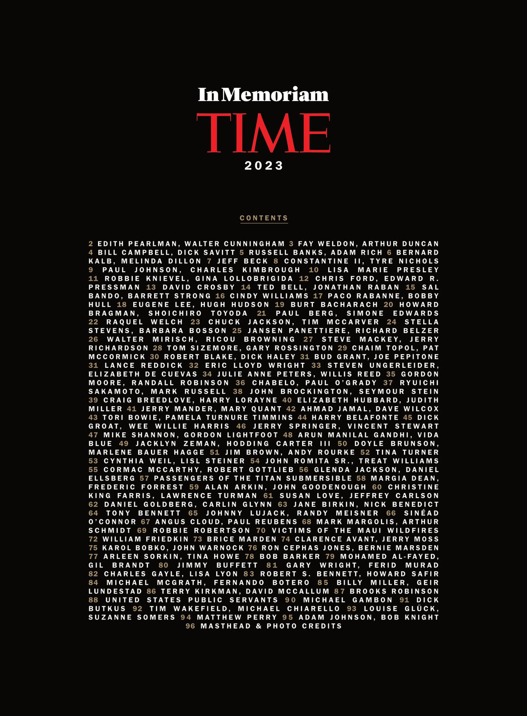 TIME Special Edition - 2023 Memoriam: Look Back At Major Figures \u0026 Eve –  Magazine Shop US, image size:1080x1468