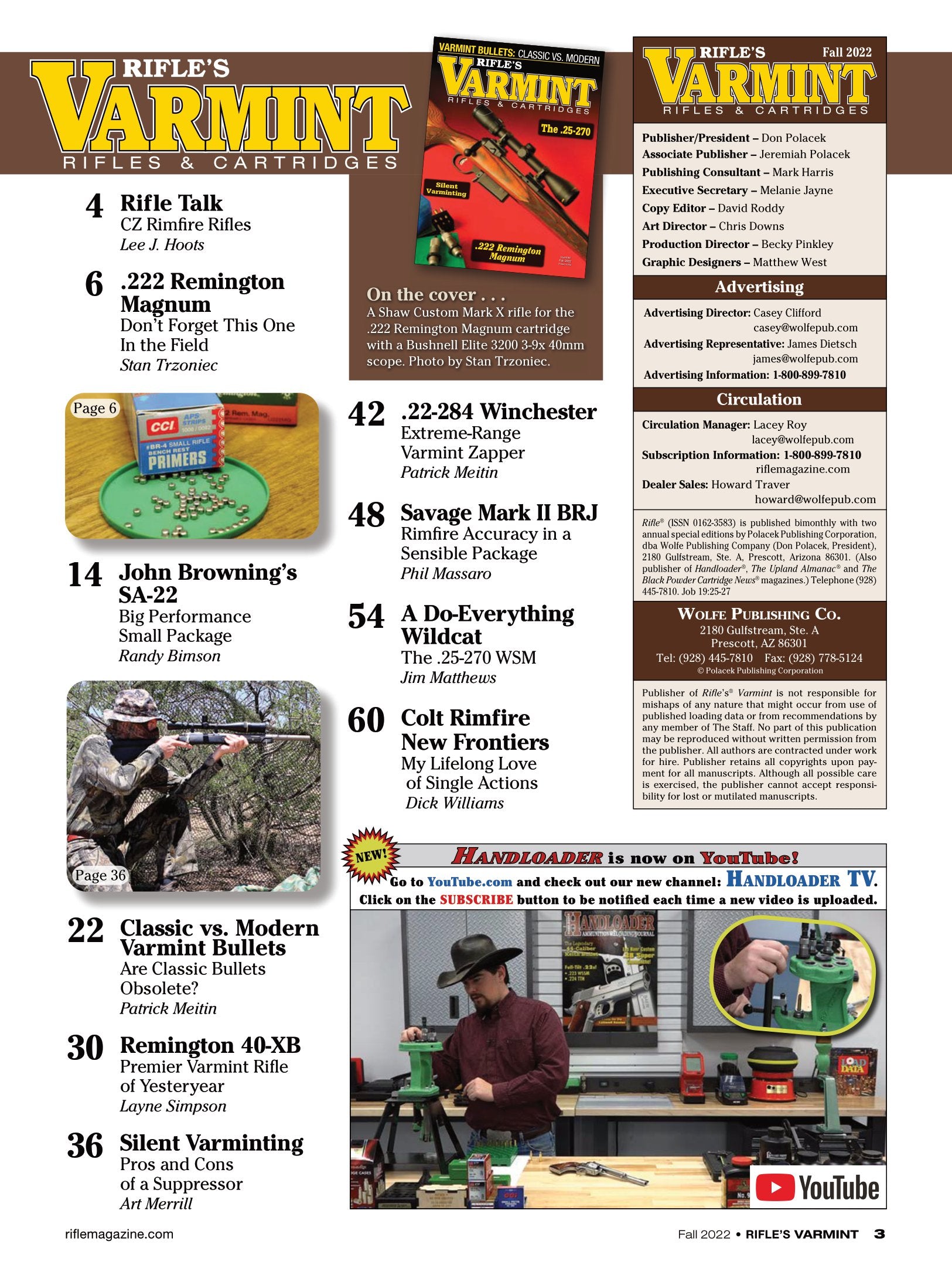 Varmint Rifles & Cartridges Fall 2022 - Rifle Talk, Hunting Tips, Clas ...