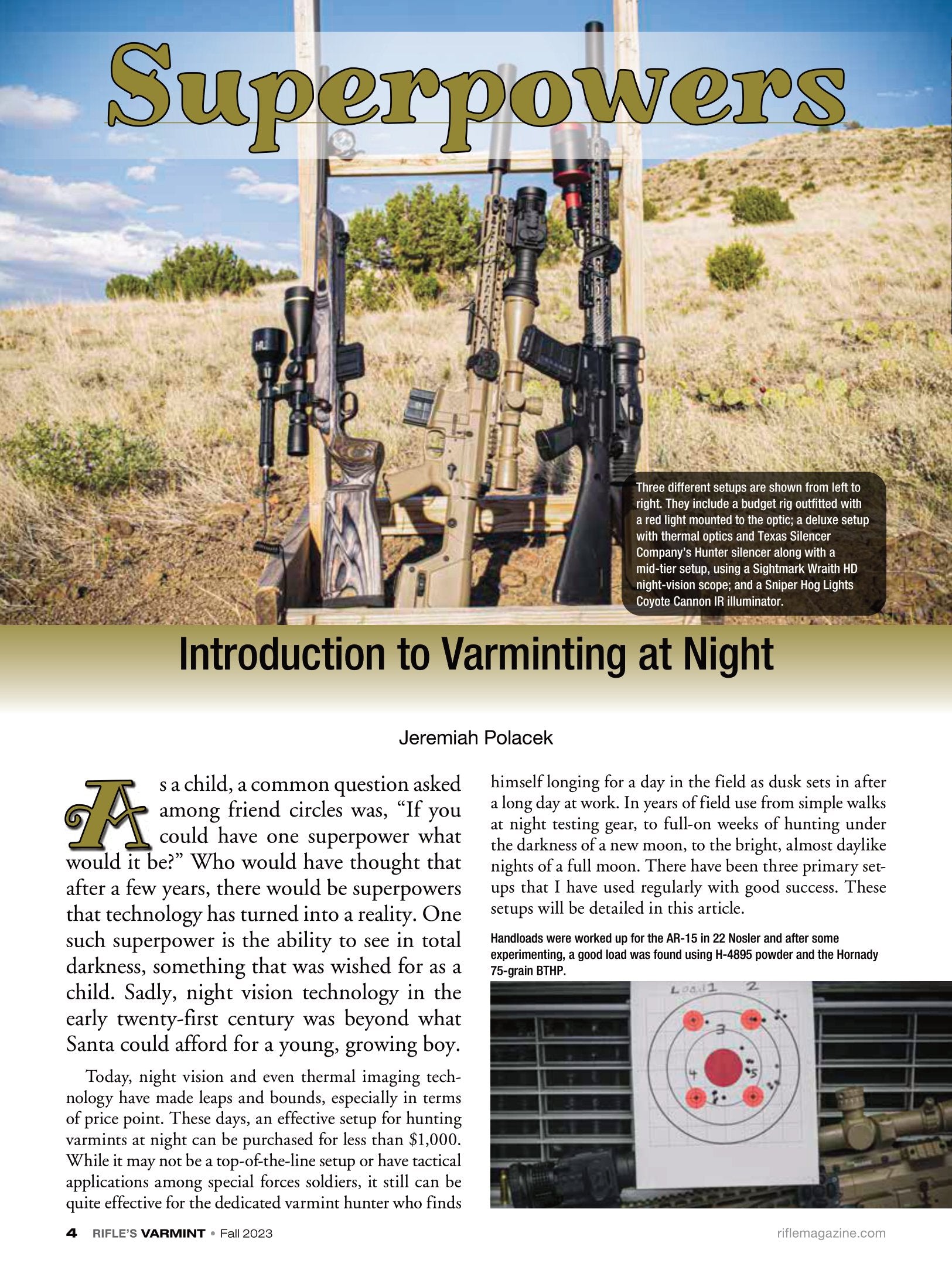 Varmint Rifles & Cartridges Fall 2023 - Varmint Hunting, Night Setups ...