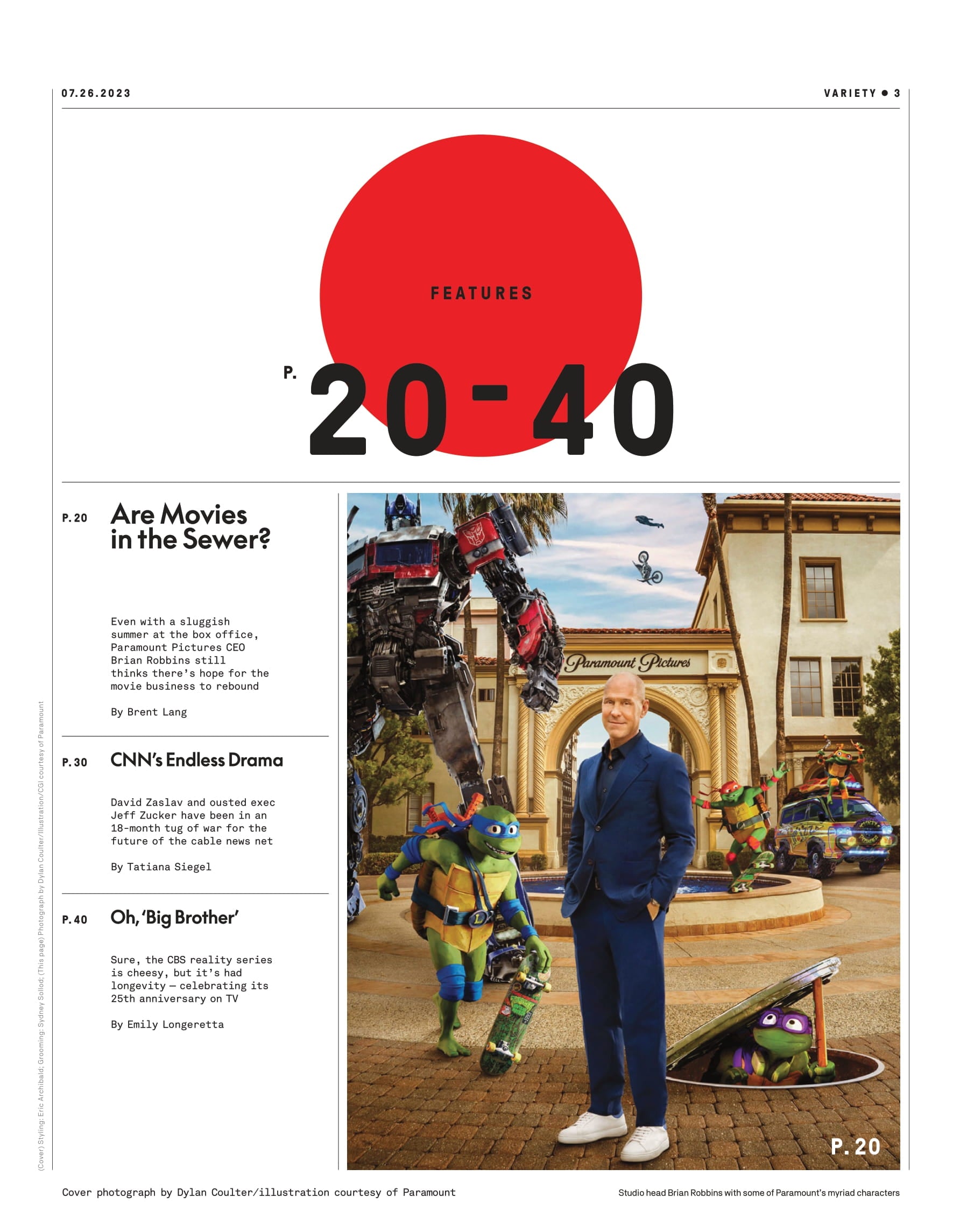 Variety - 23.07.26 Edition: Paramount CEO Brian Robbins Still Betting ...