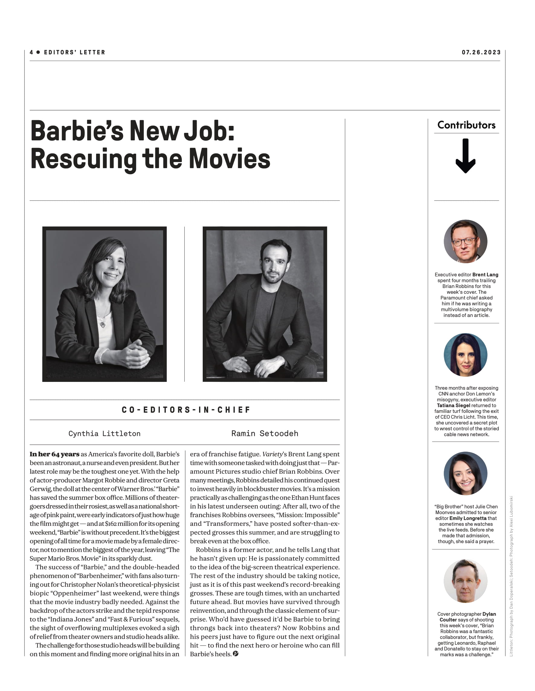 Cnn Magazine Variety - 23.07.26 Edition: Paramount CEO Brian Robbins Still Betting ...
