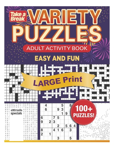 Variety Puzzles Large Print - Unplug and Unwind! Adult Activity Book: Easy and Fun with over 100+ Puzzles!! - Magazine Shop US