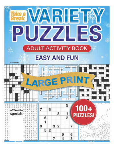 Variety Puzzles Large Print - Vo. 1 / Issue 2: Unplug and Unwind! Adult Activity Book: Easy and Fun with over 100+ Puzzles! - Magazine Shop US
