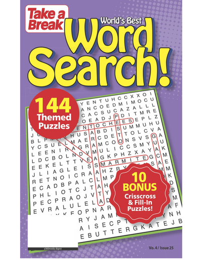 World's Best Word Search! Vo. 4 / Issue 25 - 144 Themed Puzzles & 10 Bonus Crisscross & Fill In Puzzles! - Magazine Shop US