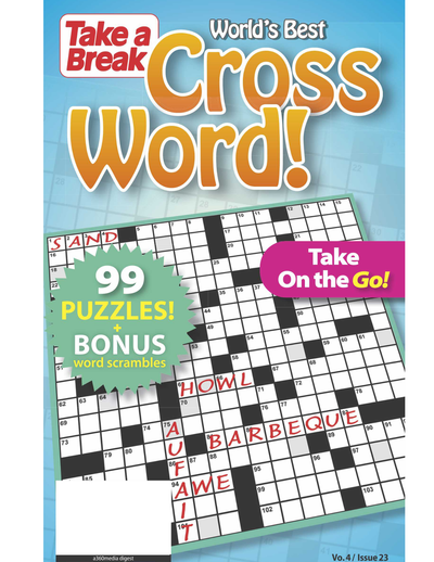 World's Best Cross Word! Vo. 4 / Issue 23 - Take on The Go! 99 Puzzles & Bonus Word Scrambles! - Magazine Shop US