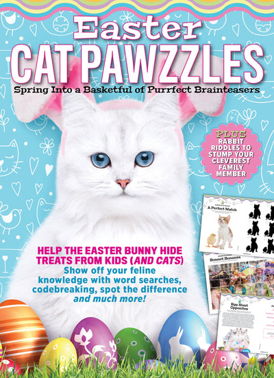 Cat Pawzzles - Easter Themed Brainteasers: Word Search, Codebreaking, Spot The Difference Riddles & More! - Magazine Shop US