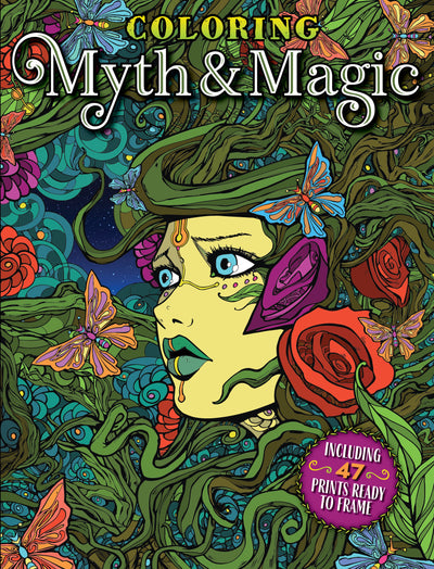Myth & Magic Coloring Book - 47 Prints Ready to Frame! Destress, Relax and Satisfy Your Inner Picasso - Magazine Shop US